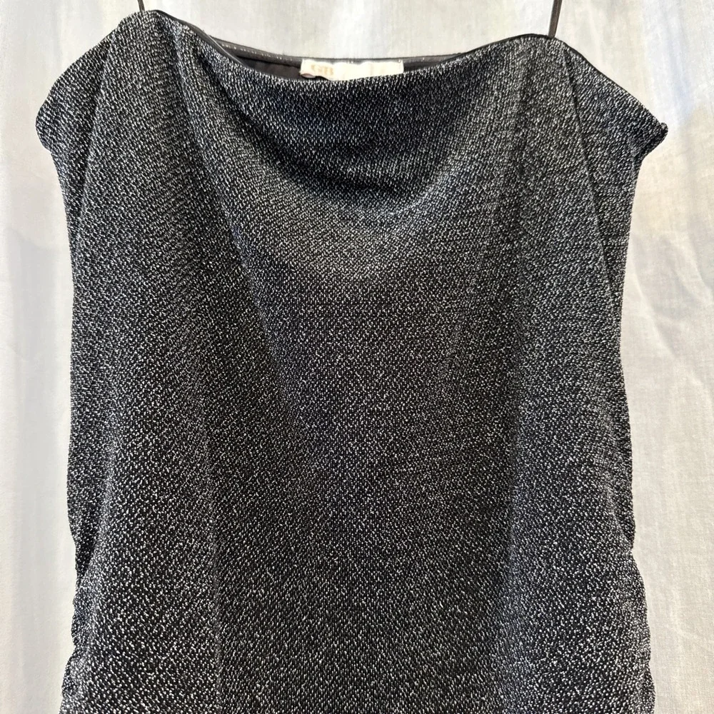 NWT Gianni Bini GB PROM Evening Formal‎ Gala Dress Black Silver Strapless Size M